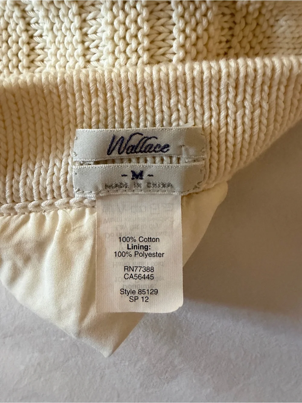 Madewell 100% Cotton Cream Knit Women's Skirt - Classic A-Line